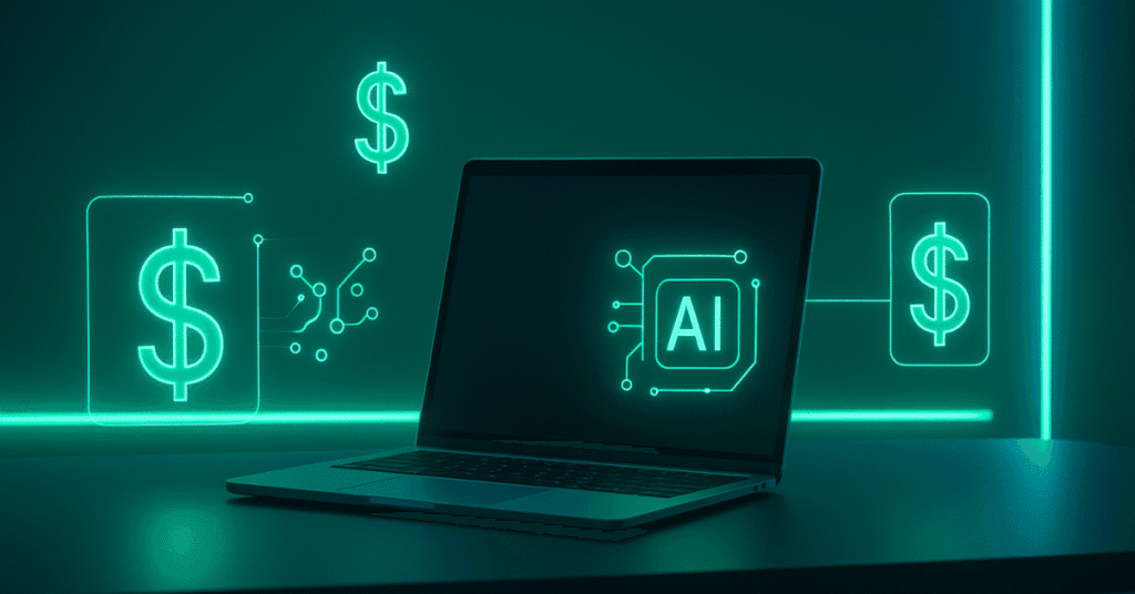 A person using AI tools to earn money online